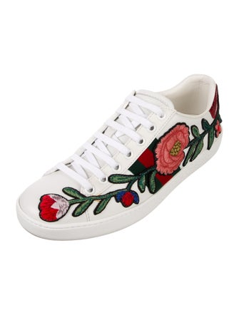 Gucci Web Accent Leather Sneakers