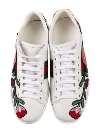 Gucci Web Accent Leather Sneakers
