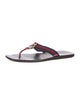 Gucci Web Accent Leather Flip Flops