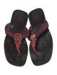 Gucci Web Accent Leather Flip Flops