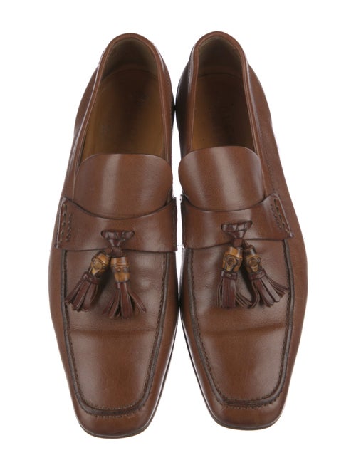 Gucci Bamboo Accent Leather Dress Loafers
