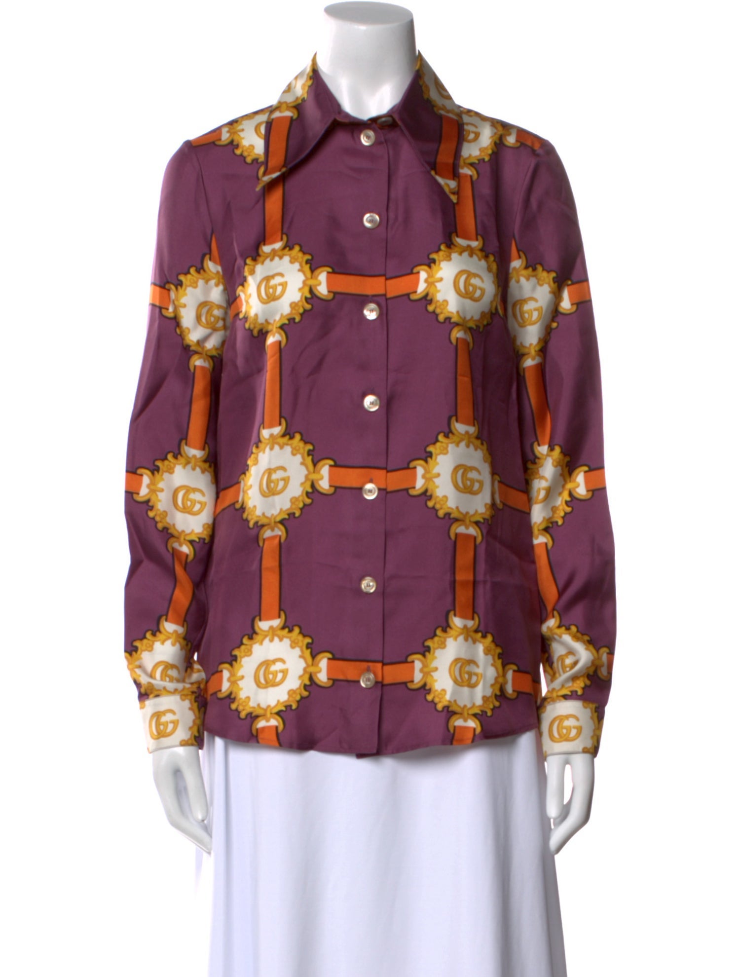 Gucci 2019 Silk Button-Up Top