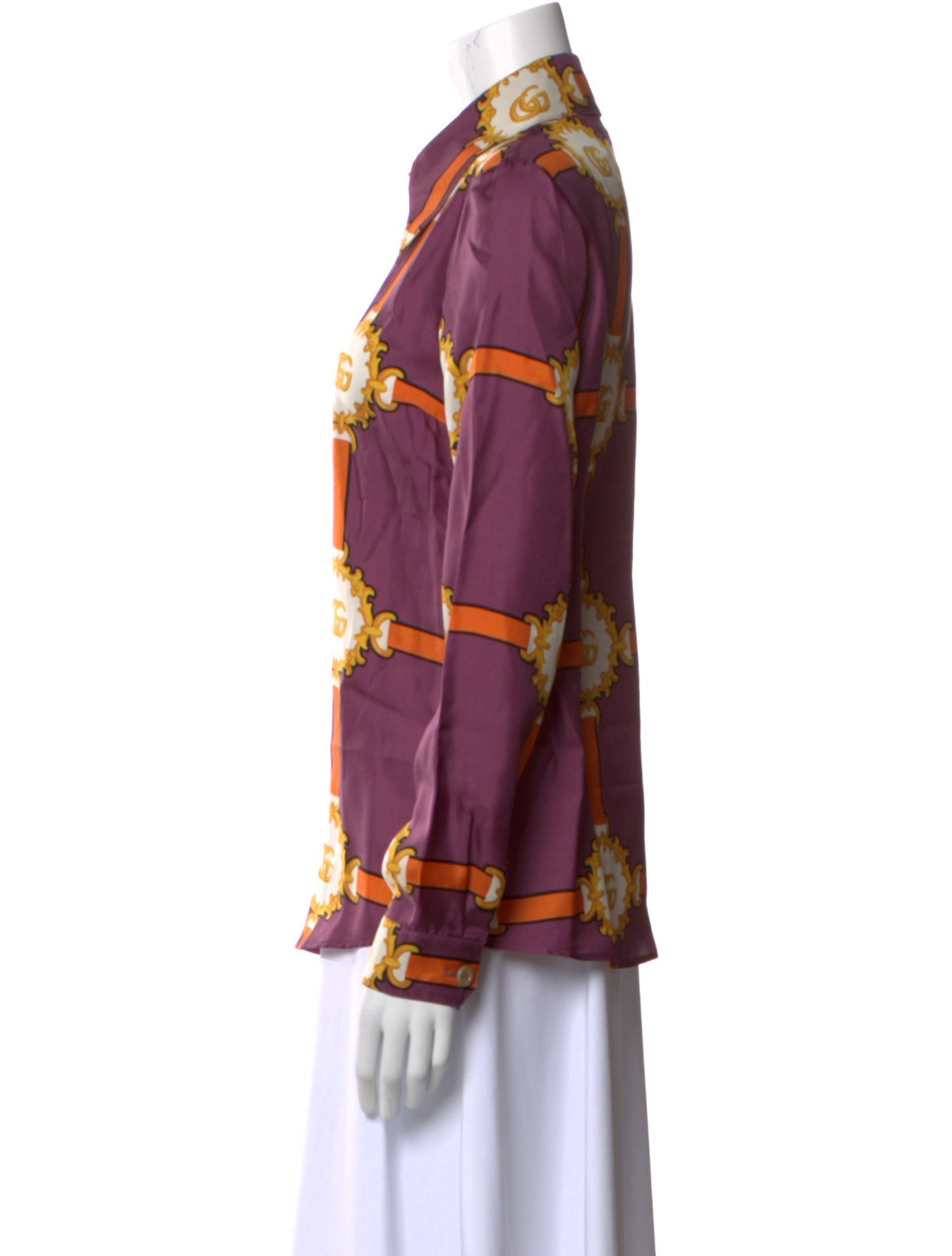 Gucci 2019 Silk Button-Up Top