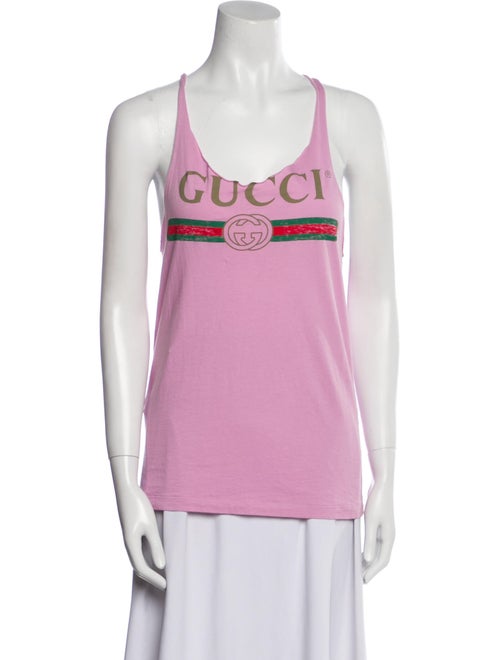Gucci Graphic Print Scoop Neck Top