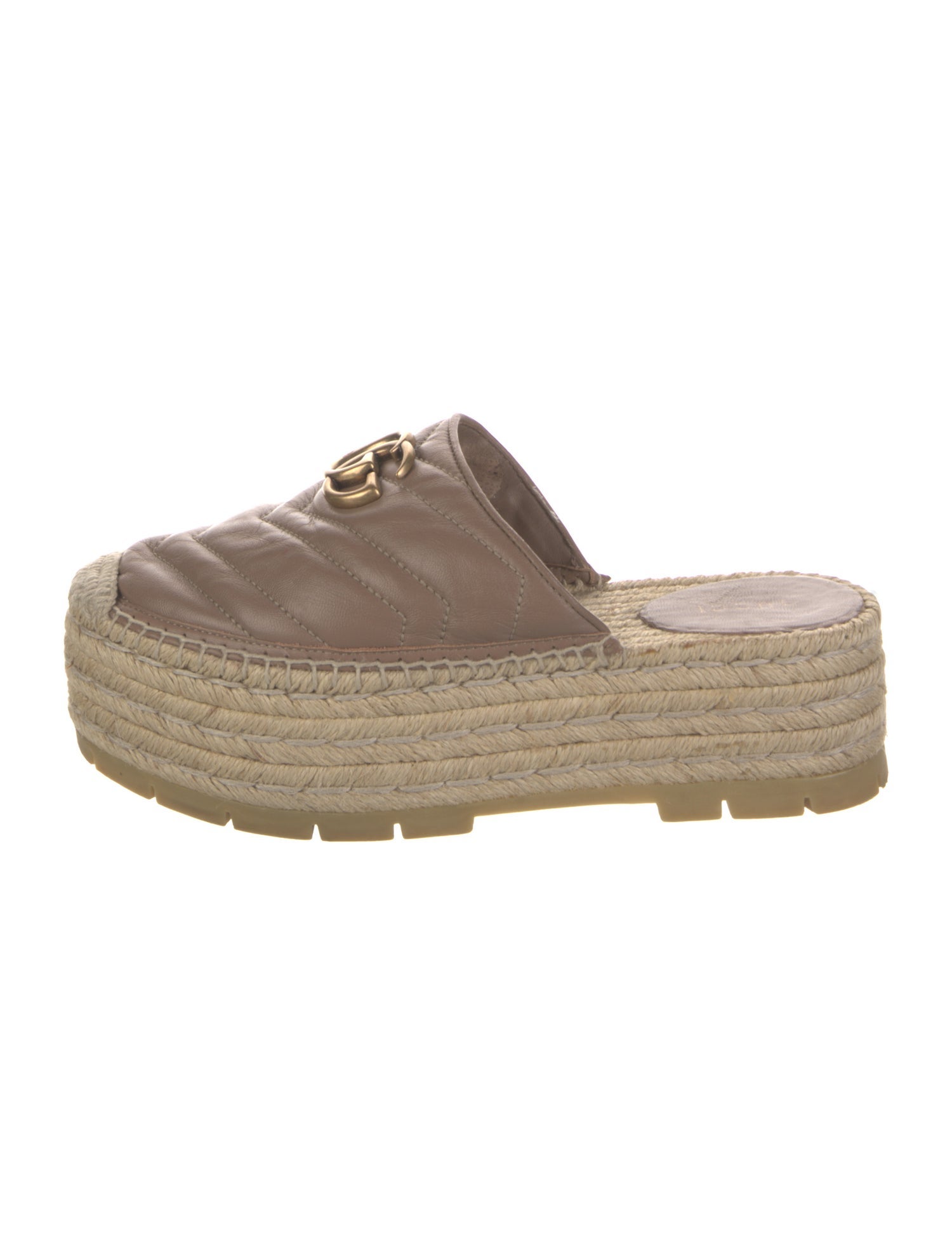 Gucci Double G Logo Leather Espadrilles