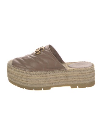 Gucci Double G Logo Leather Espadrilles