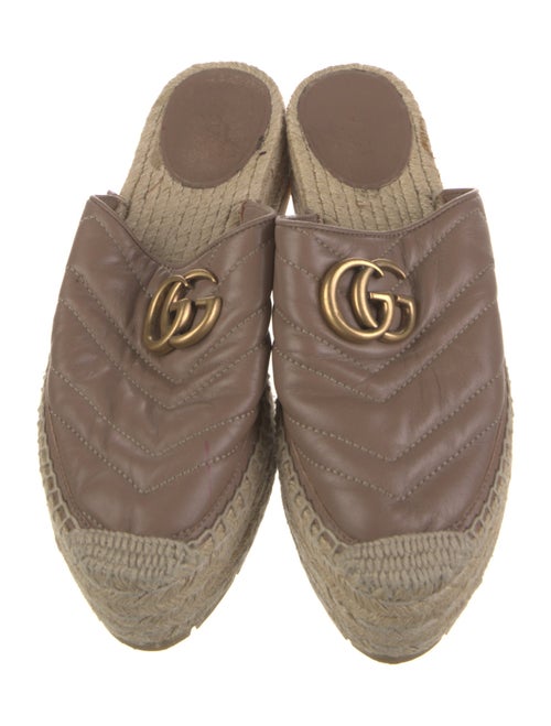 Gucci Double G Logo Leather Espadrilles