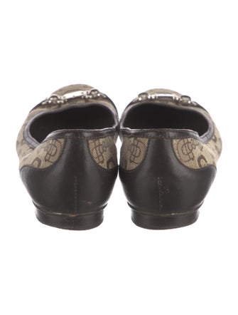 Gucci Horsebit Accent Canvas Ballet Flats