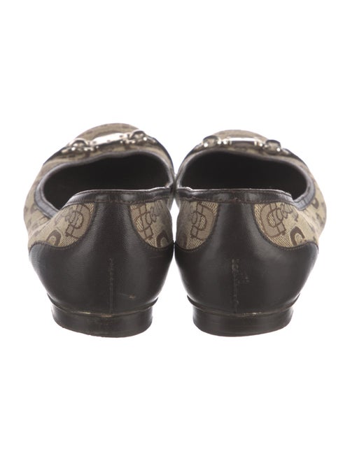 Gucci Horsebit Accent Canvas Ballet Flats