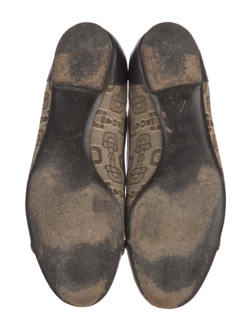 Gucci Horsebit Accent Canvas Ballet Flats