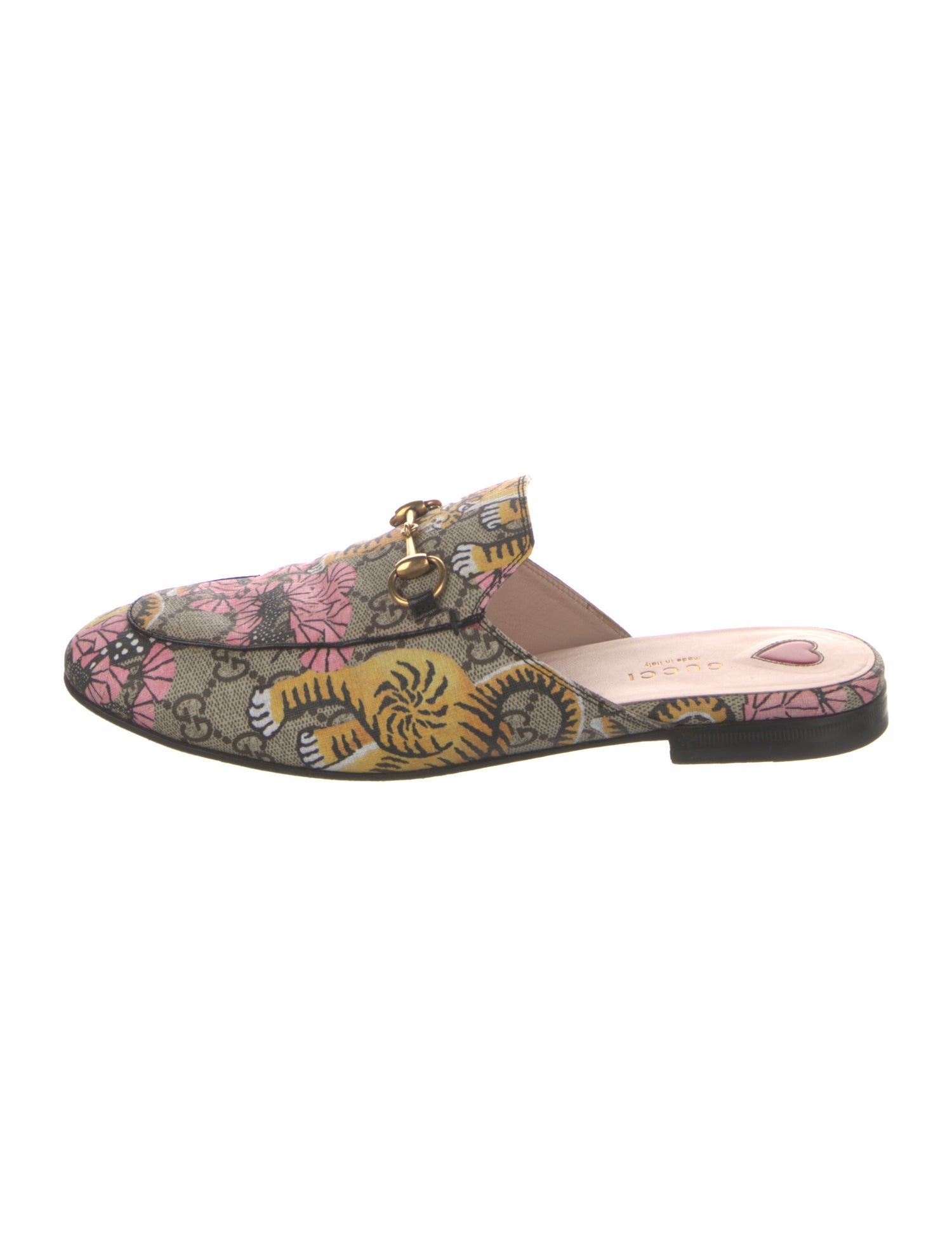 Gucci Horsebit Accent Floral Print Mules