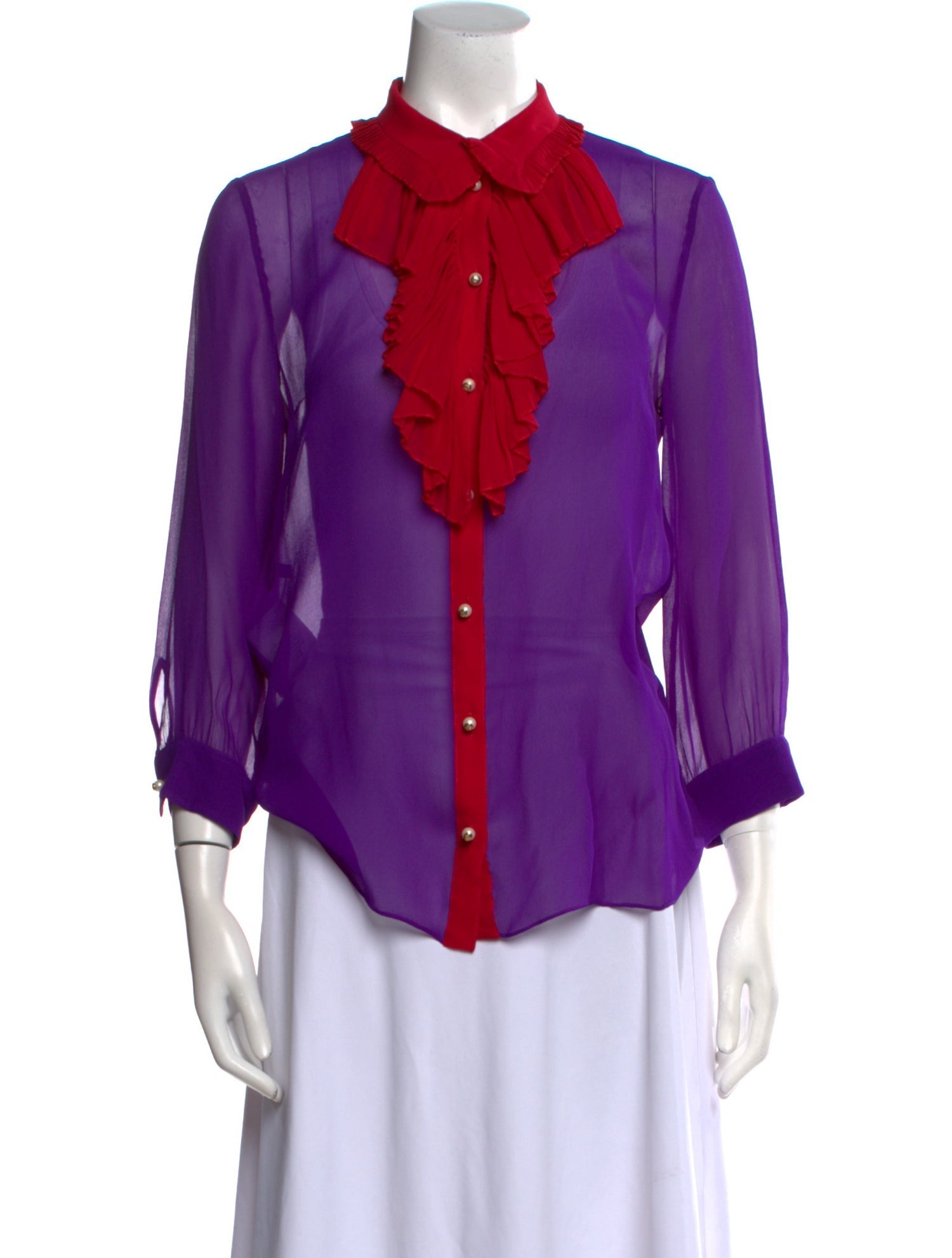 Gucci Silk Three-Quarter Sleeve Blouse