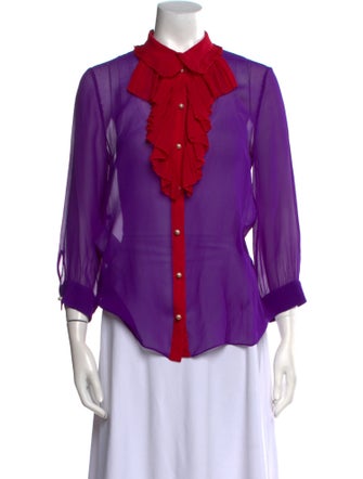 Gucci Silk Three-Quarter Sleeve Blouse