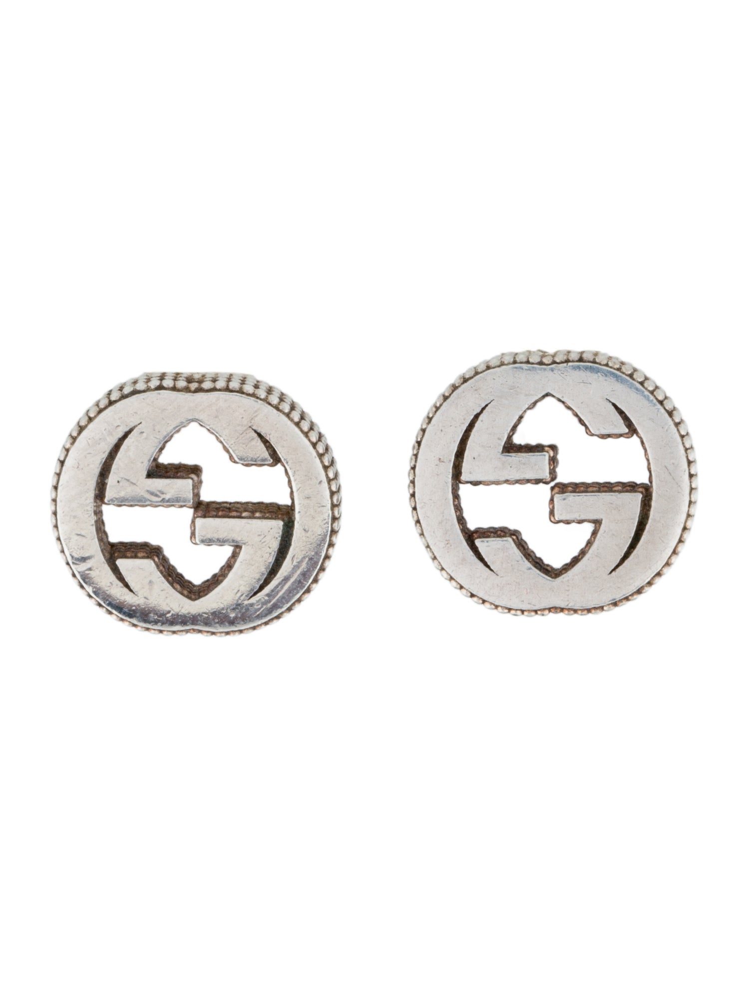 Gucci Interlocking G Textured Stud Earrings