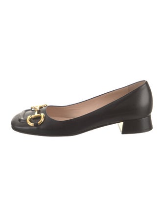 Gucci Horsebit Accent Leather Pumps