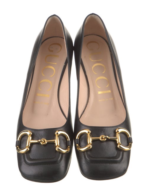 Gucci Horsebit Accent Leather Pumps