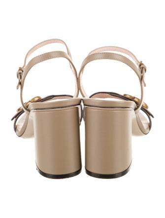 Gucci Double G Logo Leather Sandals
