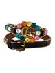 Gucci Crystal & Leather Double G Wrap Bracelet