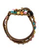 Gucci Crystal & Leather Double G Wrap Bracelet