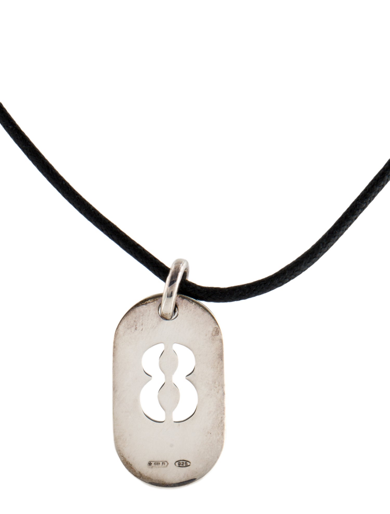 Gucci Leather '8' Dog Tag Pendant Necklace