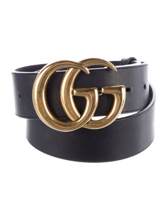 Gucci Double G Logo Leather Belt