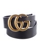 Gucci Double G Logo Leather Belt