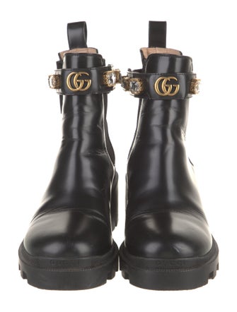 Gucci GG Crystal Leather Chelsea Boots