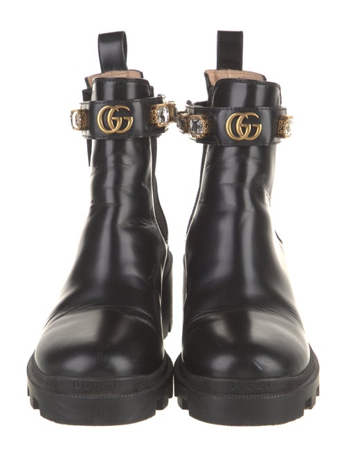 Gucci GG Crystal Leather Chelsea Boots