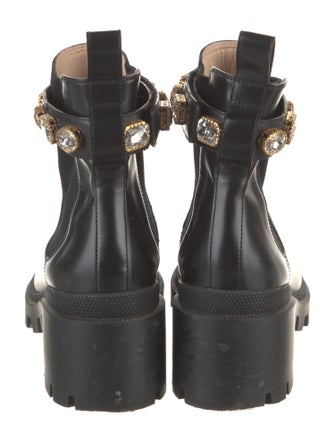Gucci GG Crystal Leather Chelsea Boots