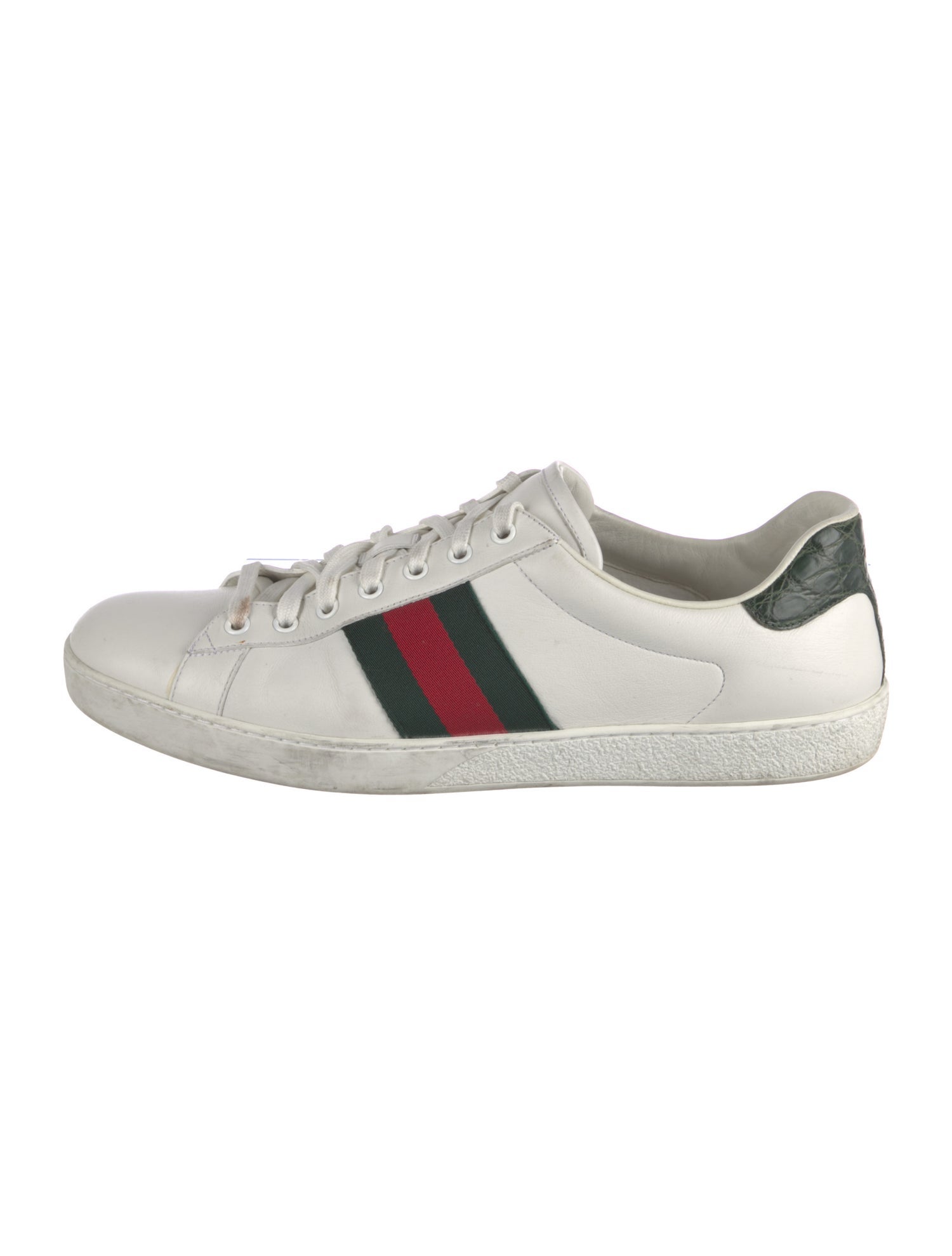Gucci Web Accent Leather Sneakers