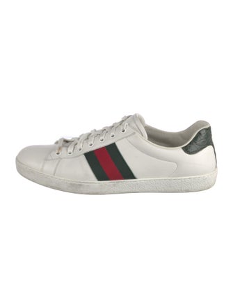 Gucci Web Accent Leather Sneakers