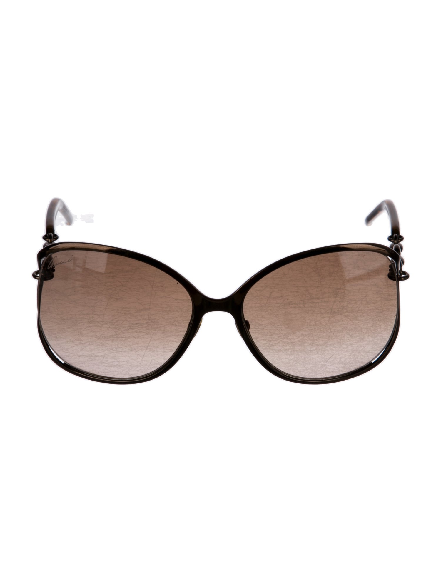 Gucci Marina Chain Accent Oversize Sunglasses