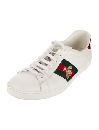 Gucci Web Accent Leather Sneakers