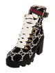 Gucci GG Logo Tweed Combat Boots