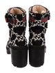 Gucci GG Logo Tweed Combat Boots