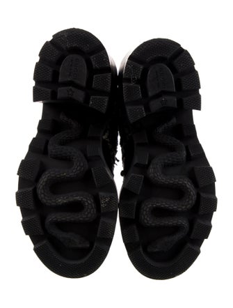 Gucci GG Logo Tweed Combat Boots