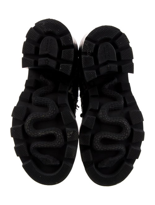 Gucci GG Logo Tweed Combat Boots