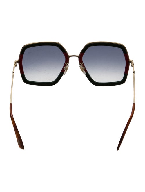 Gucci Web Accent Square Sunglasses