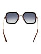 Gucci Web Accent Square Sunglasses