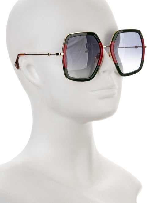 Gucci Web Accent Square Sunglasses