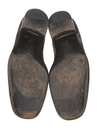 Gucci Floral Print Bow Accents Loafers