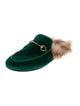 Gucci Horsebit Accent Velvet Mules
