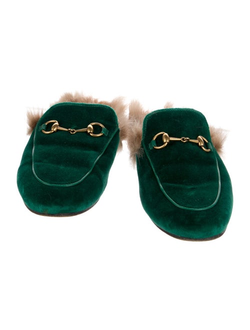 Gucci Horsebit Accent Velvet Mules