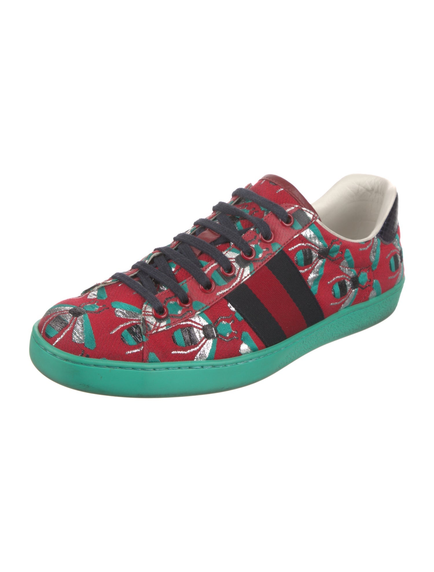 Gucci Bee Accent Printed Sneakers