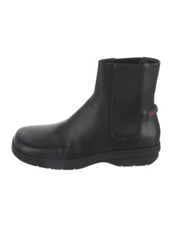 Gucci Web Accent Leather Chelsea Boots
