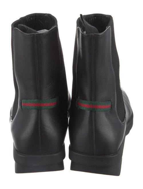 Gucci Web Accent Leather Chelsea Boots