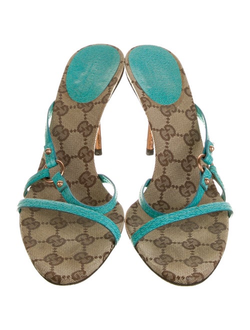 Gucci GG Canvas Leather Slides