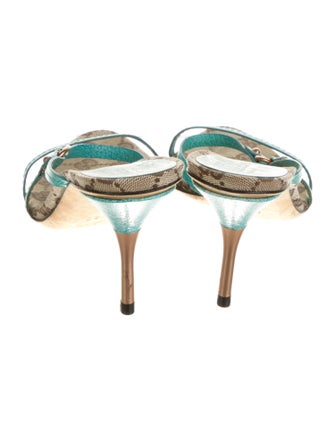 Gucci GG Canvas Leather Slides