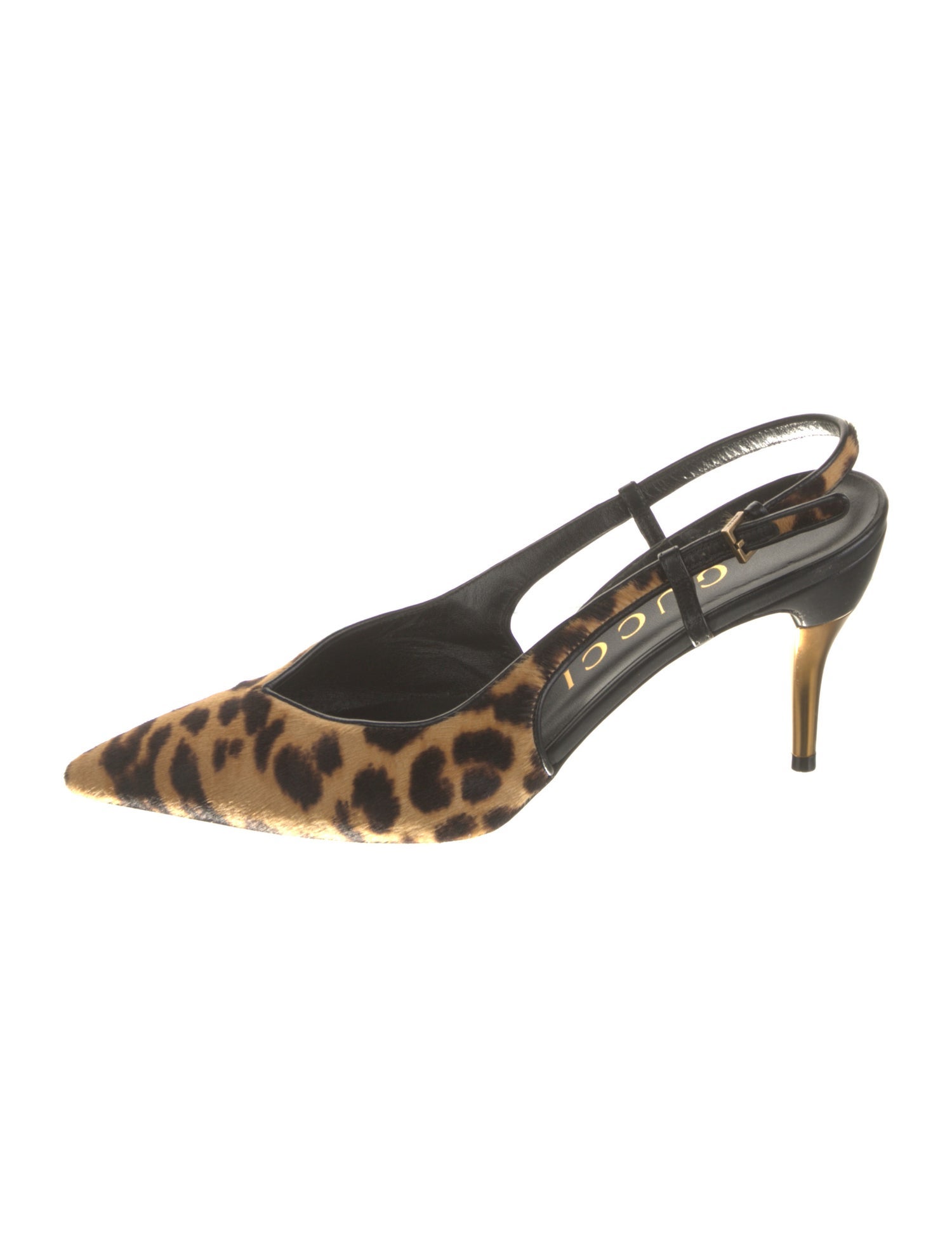 Gucci Ponyhair Animal Print Slingback Pumps