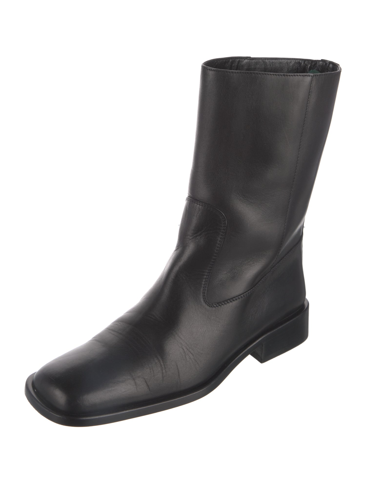 Gucci Web Accent Leather Rain Boots